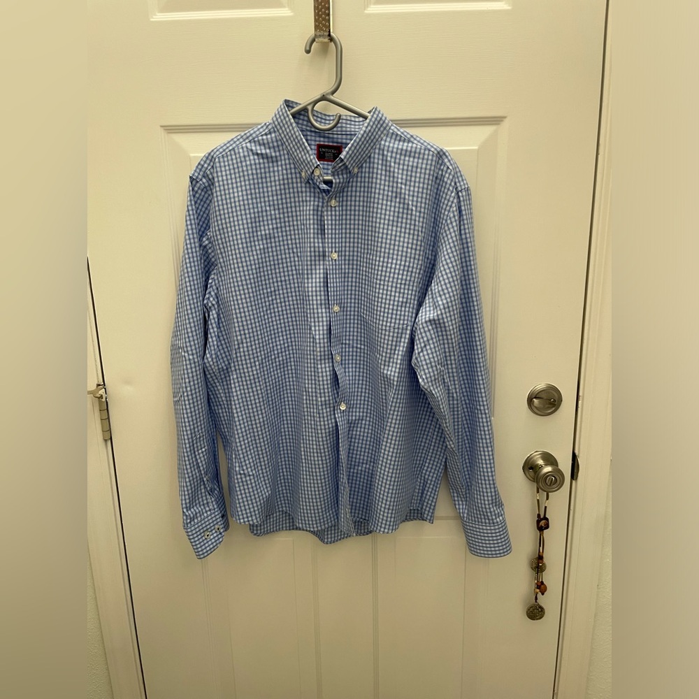 UNTUCKit Plaid Button Down Long Sleeve Dress Shirt. XL. Wrinkle Free.